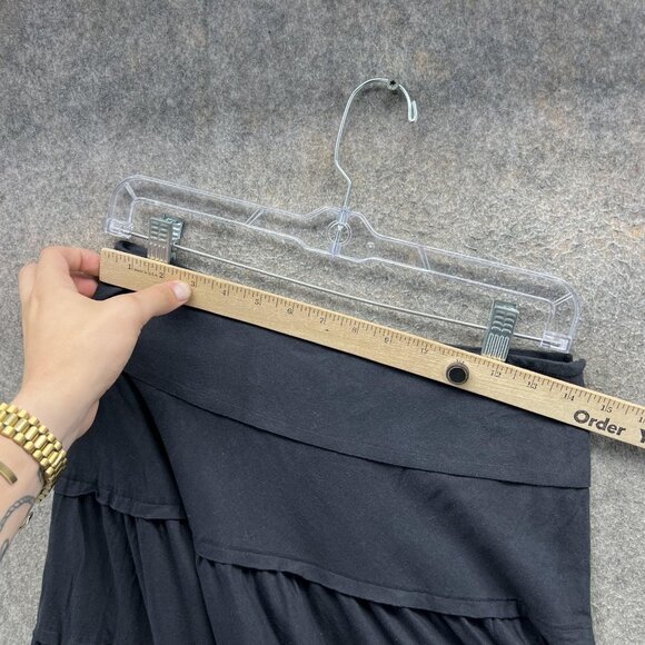 Theory Skirt Womens 0 Black Tiered Ruffle A Line Midi 100% Cotton Style 51174385 - Picture 6 of 9